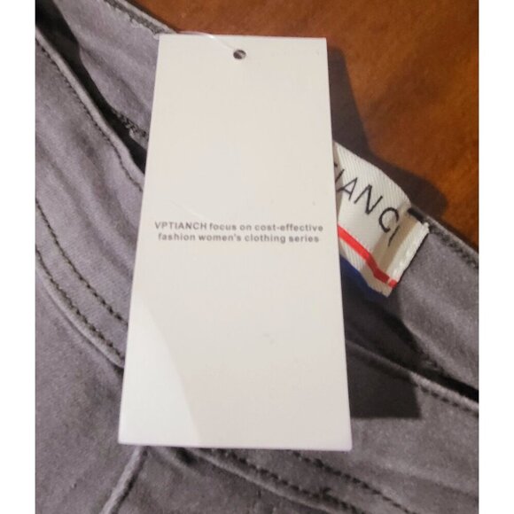 Vptianch Womens skinny Fit High-Waisted Grey Stretch Denim Jeans Womens Waist 23 - Picture 6 of 12